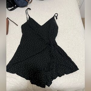 Showpo black mini polka dot romper
